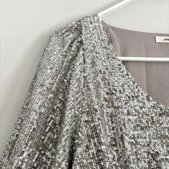 Emerson Fry Shimmering Silver Midi Dress - Picture 5 of 13